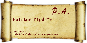Polster Alpár névjegykártya